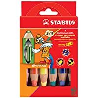 Lápiz de color multitalento STABILO woody 3 en 1 ARTY - Estuche con 6 colores